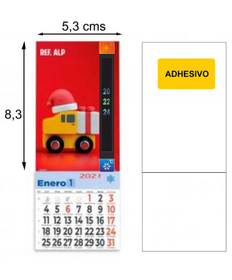 mini calendario con adhesivo personalizado y termometro